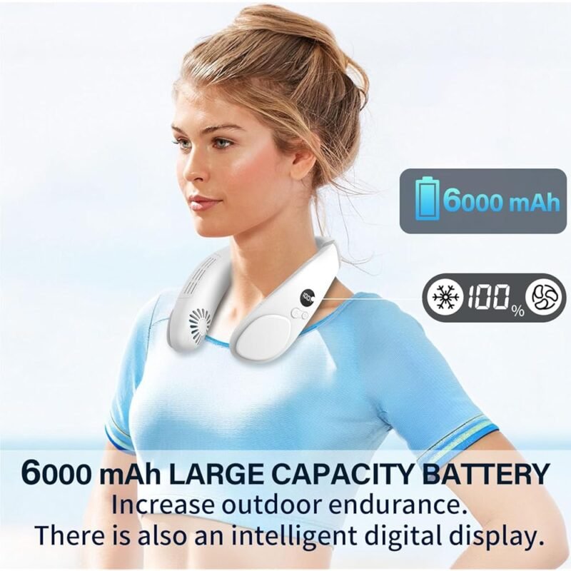 PluvoFan Ventilador de Cuello Portátil con Placa de Enfriamiento 6000 mAh - Imagen 3