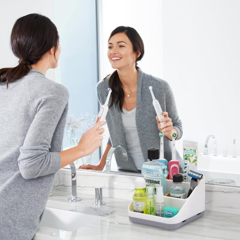 Chintu Soporte para Cepillos de Dientes Organizador Blanco de Baño - Imagen 2