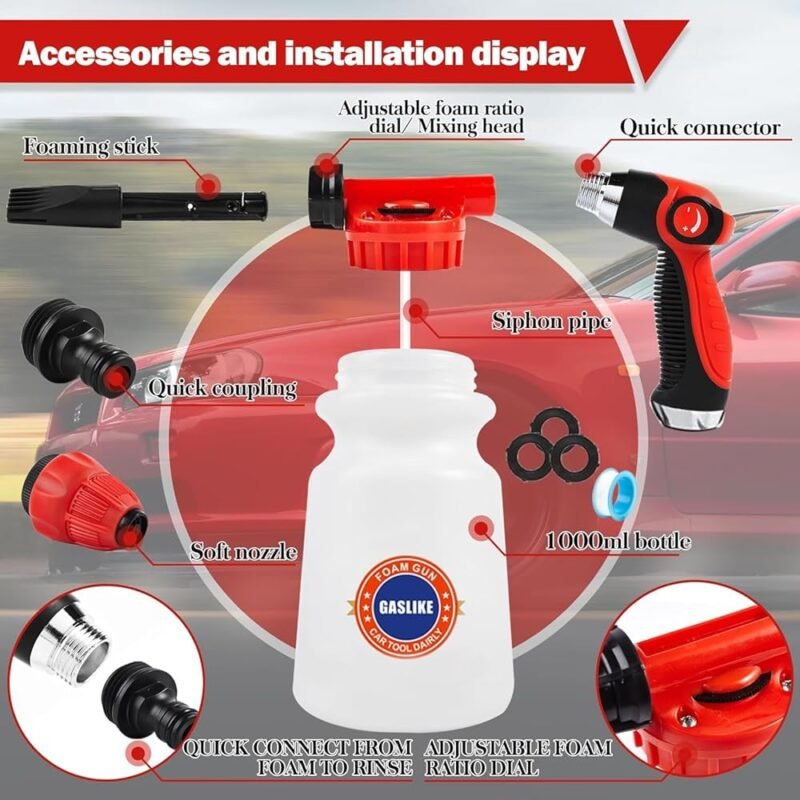 GASLIKE Kit de Limpieza para Autos 63PCS con Aspiradora y Cepillo de Lavado - Imagen 2