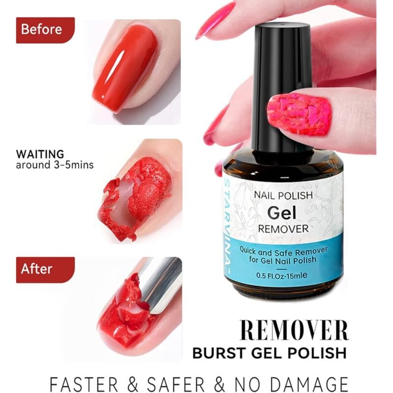 STARVINA Kit de Removedor de Esmalte de Uñas de Gel 0.5 onzas - Imagen 2