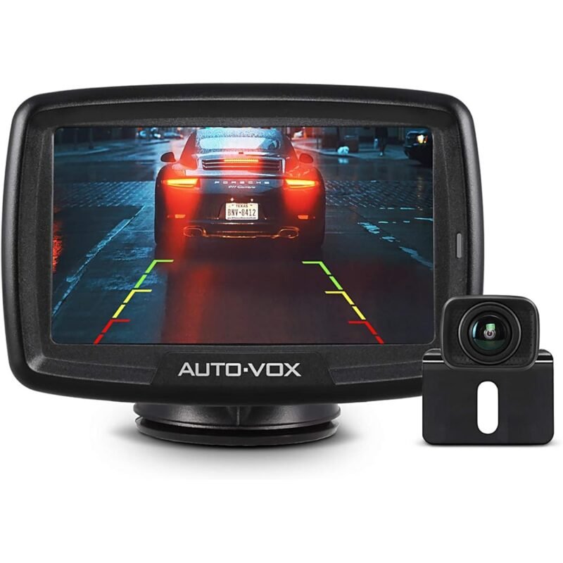 AUTO-VOX Cámara de Respaldo Inalámbrica CS-2 con Monitor de 4.3 Pulgadas