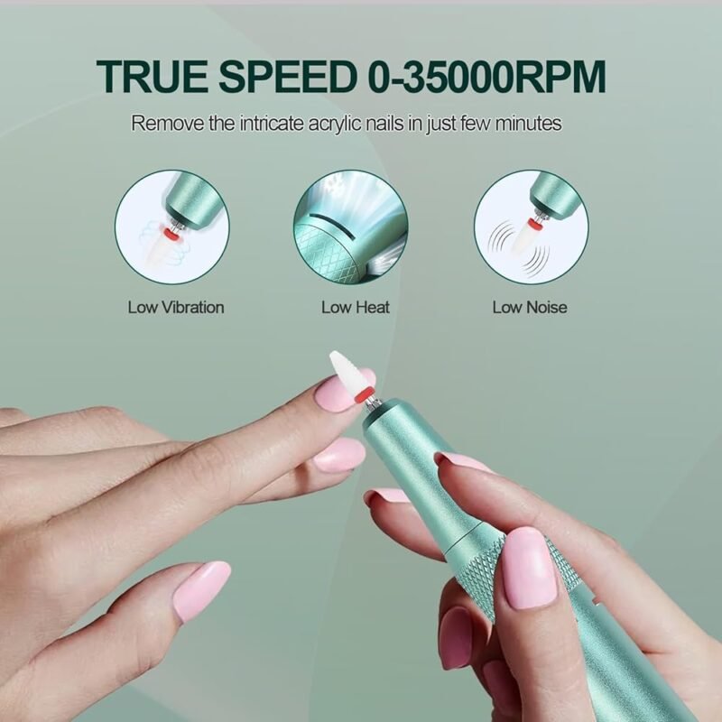 CyleeJoy Taladro de Uñas Inalámbrico Profesional 35000 RPM - Imagen 2