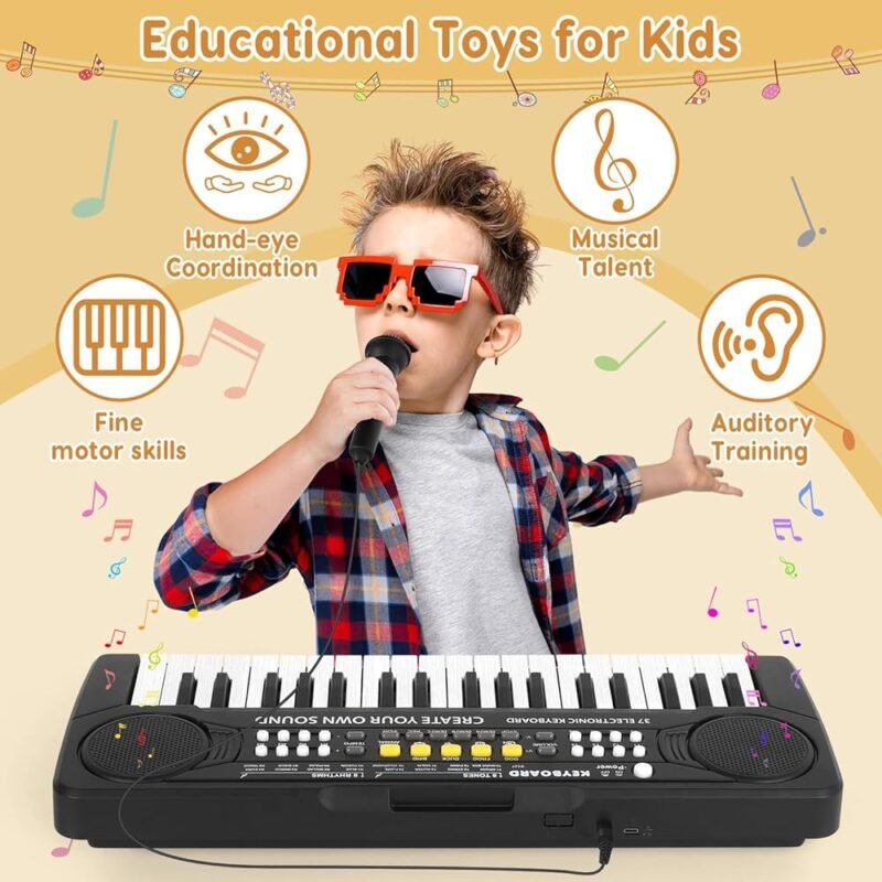 Piano electrónico portátil M SANMERSEN para niños 37 teclas - Imagen 6