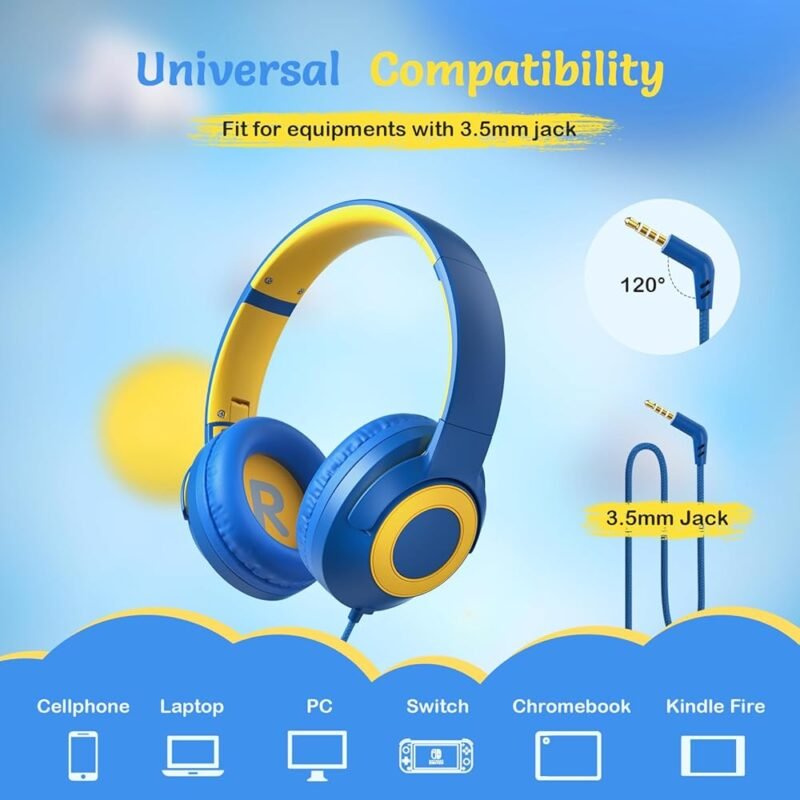 Auriculares con cable para niños Tonoshark con micrófono volumen seguro - Imagen 4