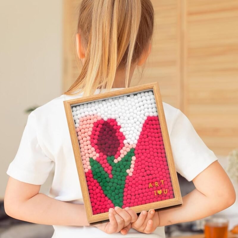 URSDIART Tulip Pom Pom Kit de Manualidades con Pompones Coloridos - Imagen 8