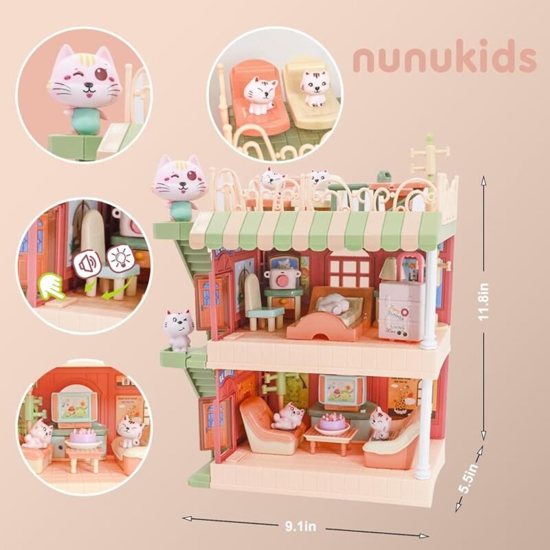 Nunukids Casa de Muñecas Vibrante con Accesorios para Niños - Imagen 6