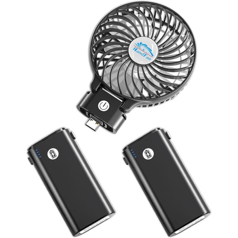 HandFan Ventilador de Mano Portátil 10400 mAh con Cargador USB