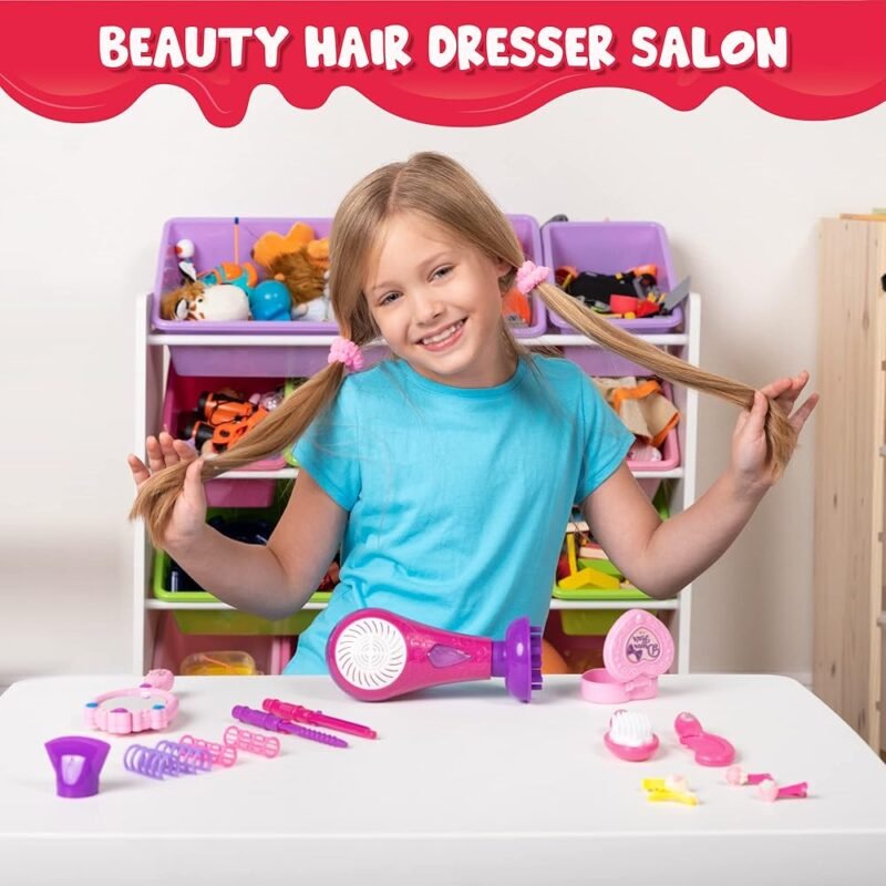 JOYIN Juego de 17 Piezas de Salón de Belleza Kit de Estilista para Niñas - Imagen 6