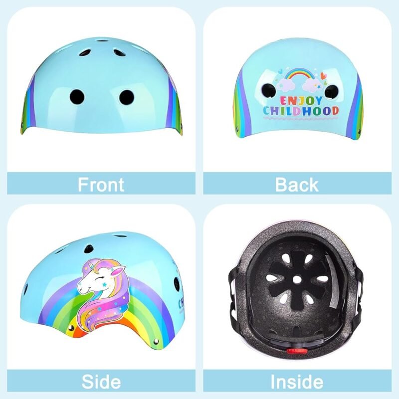 FIODAY Casco de Bicicleta Unicornio Ajustable para Niños Pequeños - Imagen 2