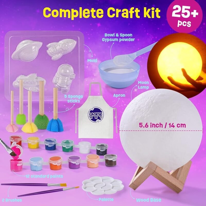 LAOESE Kit de Lámpara de Luna para Pintar Regalos Geniales para Bricolaje - Imagen 2