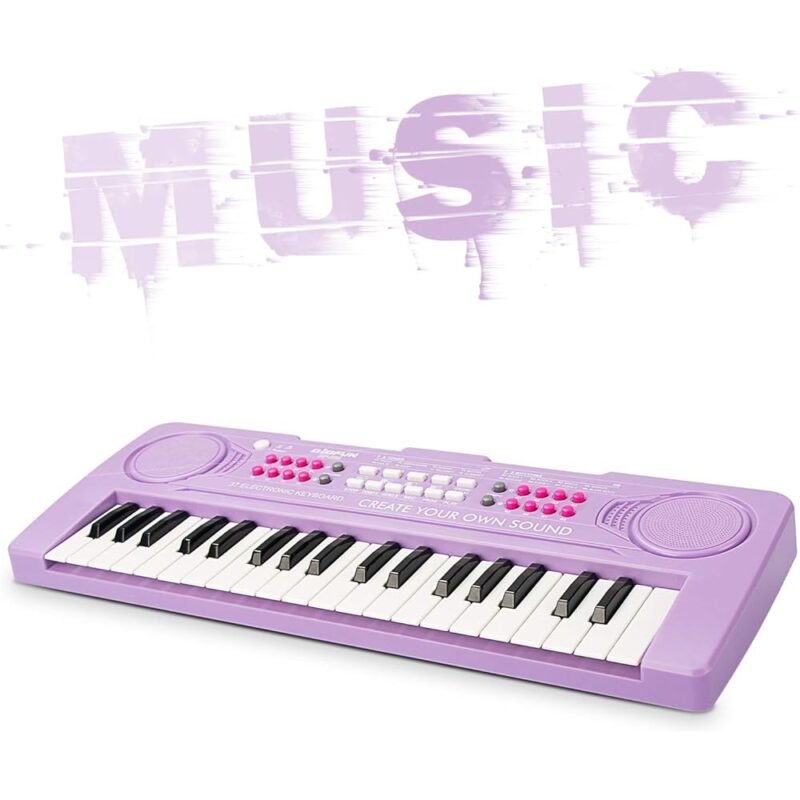 BIGFUN Piano de Teclado para Niños 37 Teclas Multifunción Morado - Imagen 4