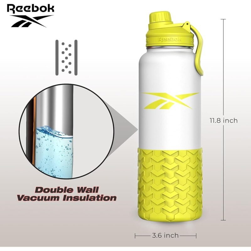 Reebok Botella de agua de acero inoxidable aislada para exteriores 40 onzas - Imagen 4