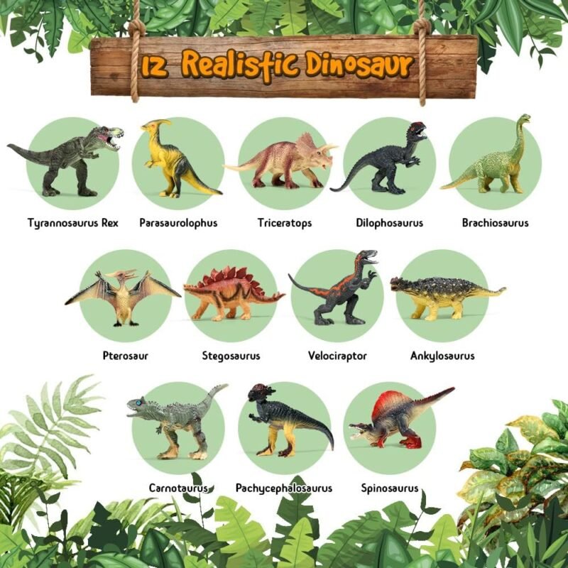 OENUX Juguetes de Dinosaurio con Libro Interactivo para Niños de 3 a 5 Años - Imagen 5