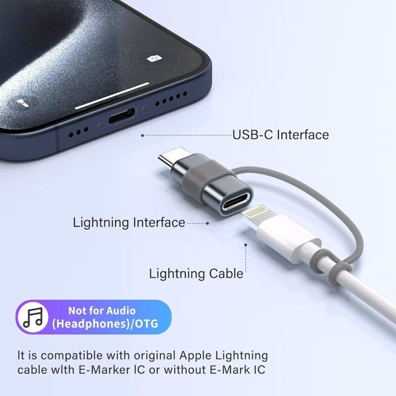 Adaptadores Lightning a USB C Paquete de 4 para iPhone y Samsung - Imagen 3