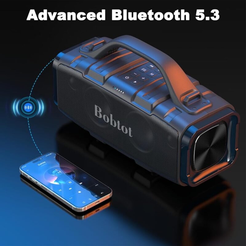 Bobtot Altavoz Bluetooth Portátil Inalámbrico 60W IPX6 para Exterior - Imagen 3