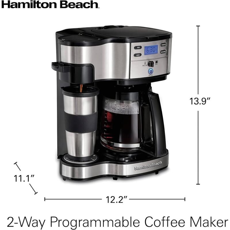 Hamilton Beach Cafetera Brewer de 2 vías para 1 taza o 12 tazas - Imagen 8