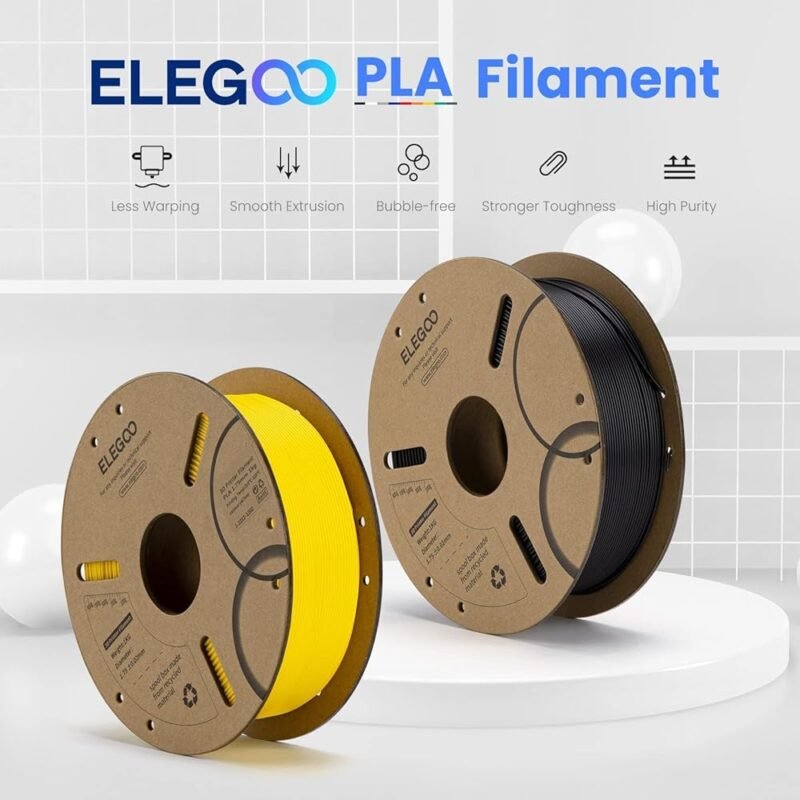 ELEGOO Filamento PLA 0.069 Pulgadas Color Blanco 2.2 lbs para Impresión 3D - Imagen 2