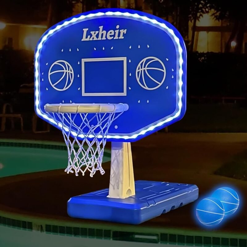 Aro de Baloncesto para Piscina Lxheir con Luces LED y Base Resistente