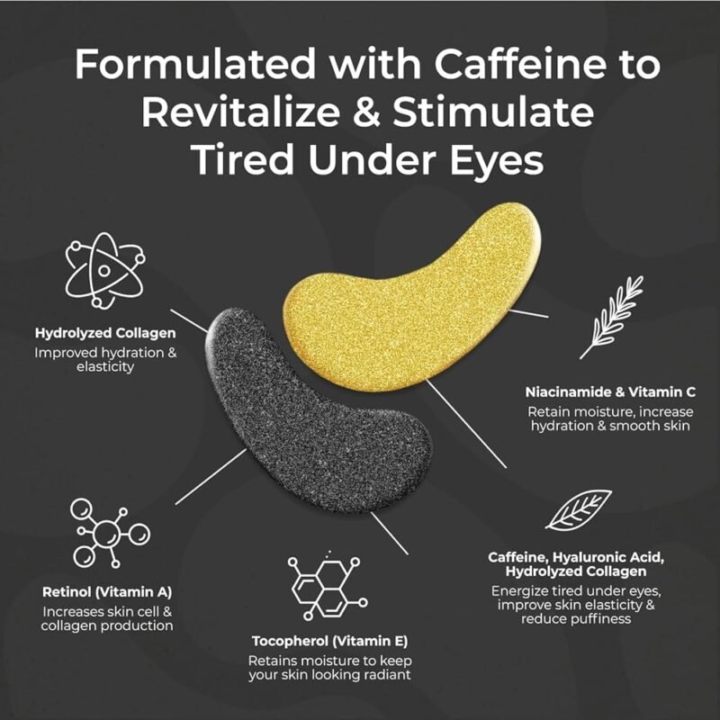 Parches para debajo de los ojos con colágeno y cafeína para ojeras - Imagen 4