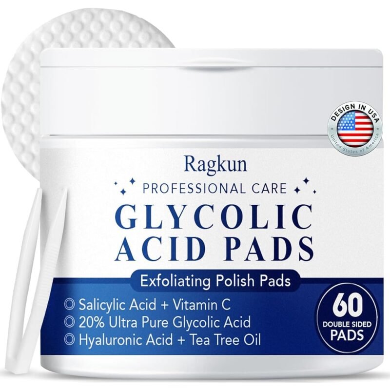 RAGKUN Almohadillas Exfoliantes con Ácido Glicólico 20% y Vitaminas