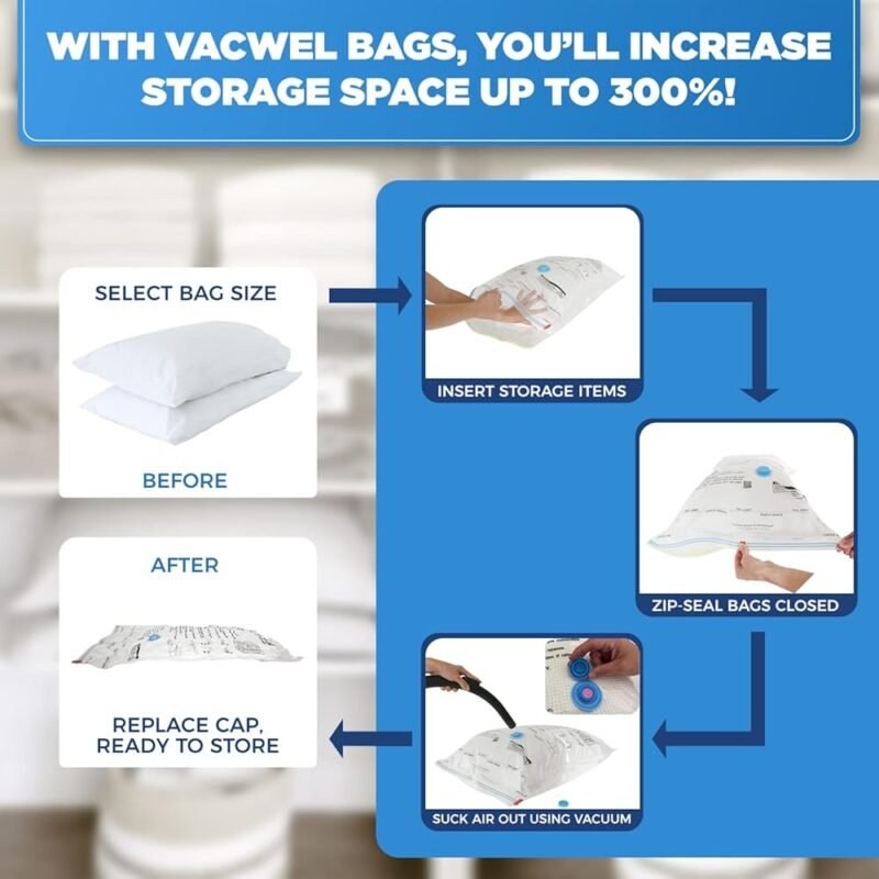 Vacwel Paquete de 6 Bolsas de Almacenamiento al Vacío XXL y Jumbo - Imagen 9