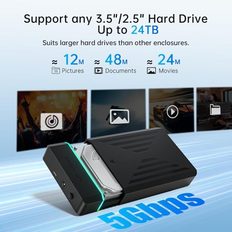 ACASIS Caja de Disco Duro Externo USB 3.0 para HDD y SSD hasta 24 TB - Imagen 3