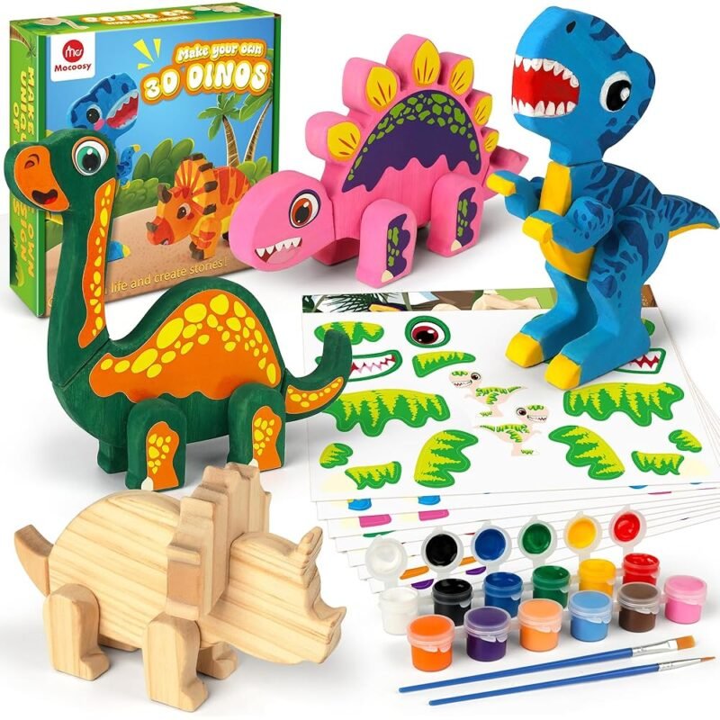 Mocoosy Kit de Juguetes de Dinosaurio de Madera para Niños