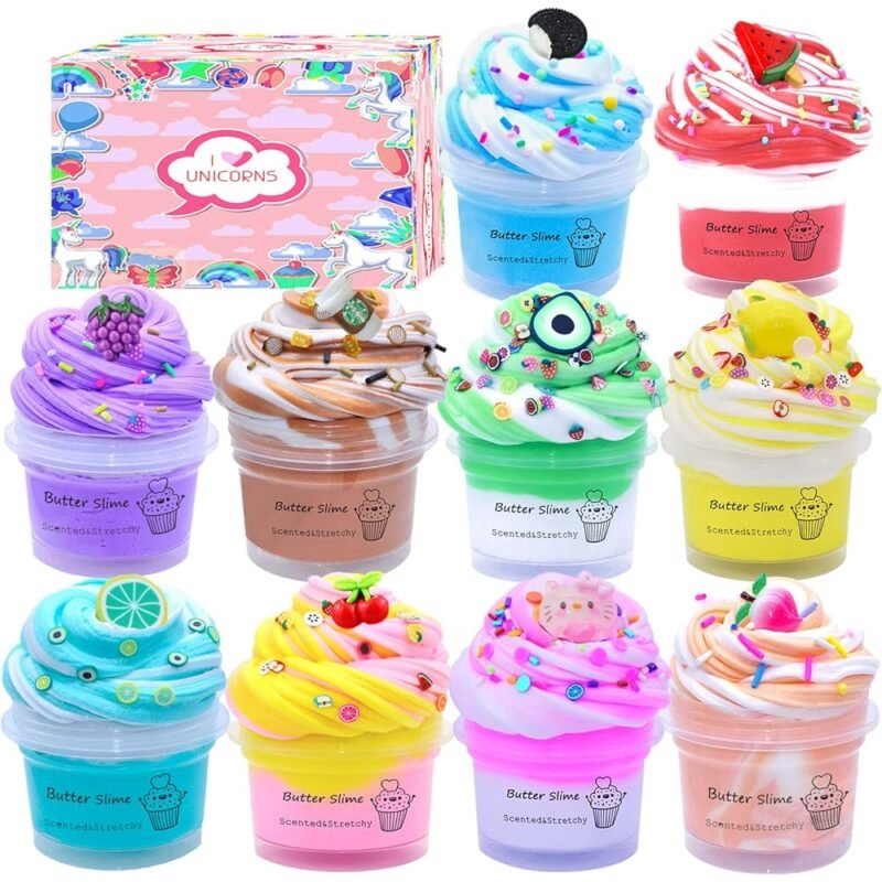 Kit de Slime de Mantequilla para Niñas 10 Unidades Fiesta y Relajación