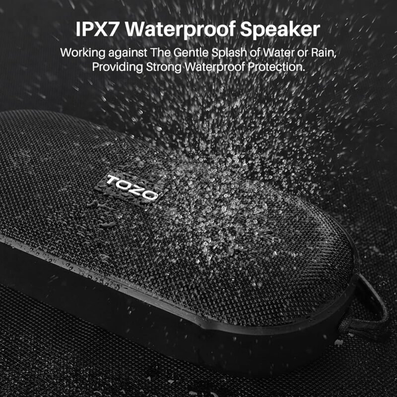 TOZO Altavoz Bluetooth PA1 Sonido Estéreo Impermeable Potente - Imagen 5