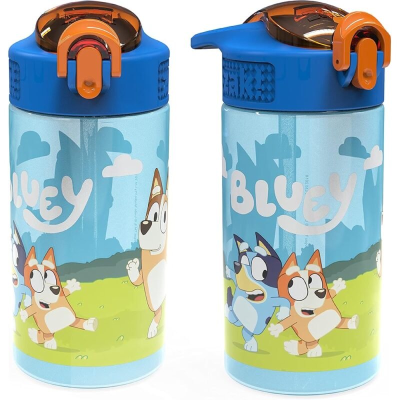 Zak Designs Bluey Kids Botellas de Agua Duraderas Paquete de 2