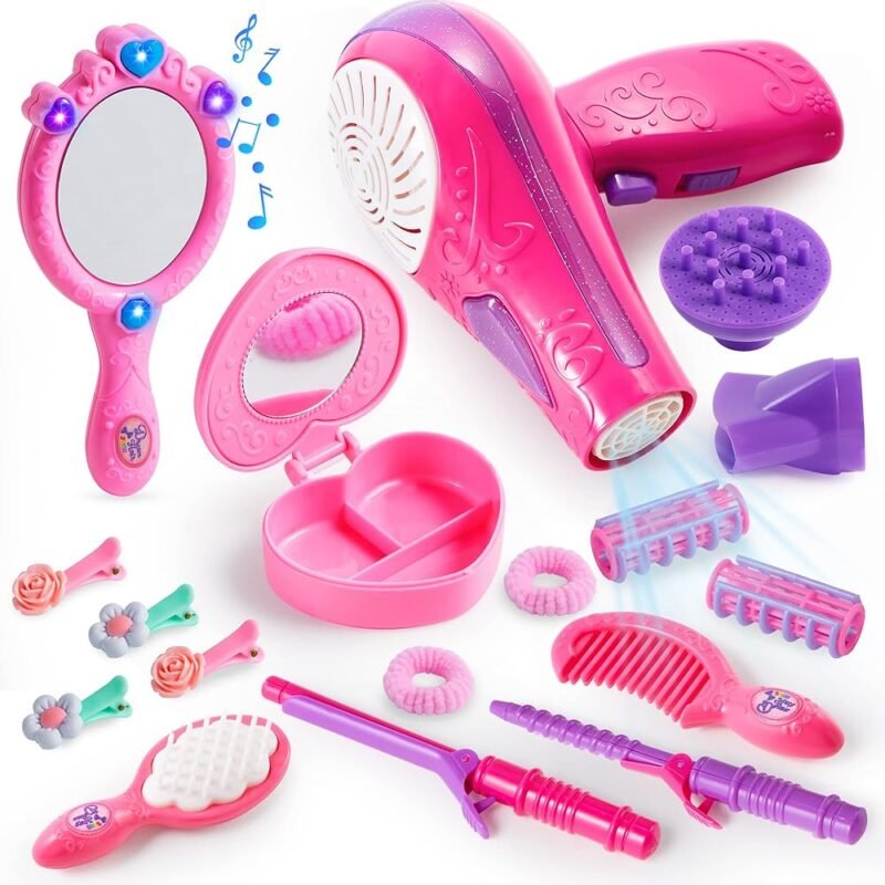 JOYIN Juego de 17 Piezas de Salón de Belleza Kit de Estilista para Niñas