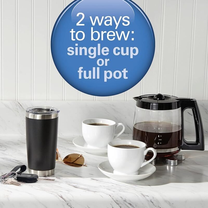 Hamilton Beach Cafetera Brewer de 2 vías para 1 taza o 12 tazas - Imagen 2