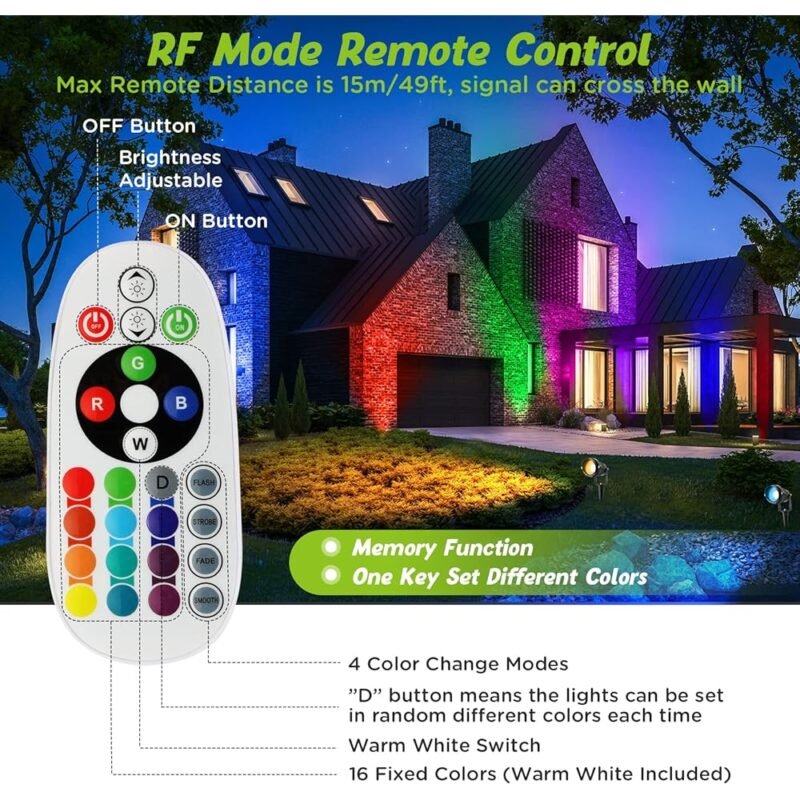 Junview Foco Halloween 120V LED RGB de 12W para Exteriores - Imagen 4