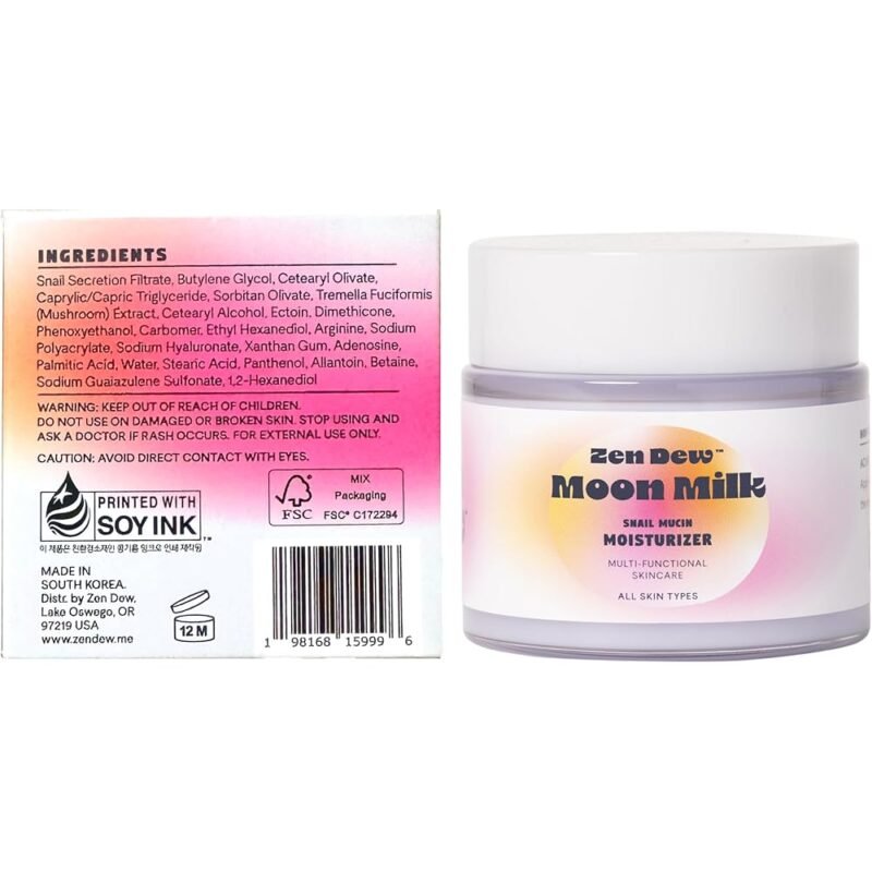 Zen Dew Moon Milk Glow Cream Crema Hidratante Mucina de Caracol - Imagen 9