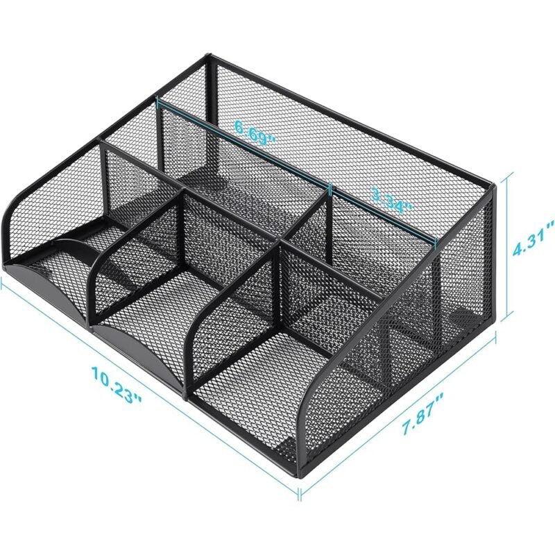 Marbrasse Organizador de escritorio de malla con soporte para teléfono celular - Imagen 6