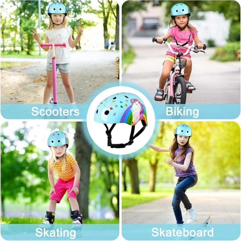 FIODAY Casco de Bicicleta Unicornio Ajustable para Niños Pequeños - Imagen 7