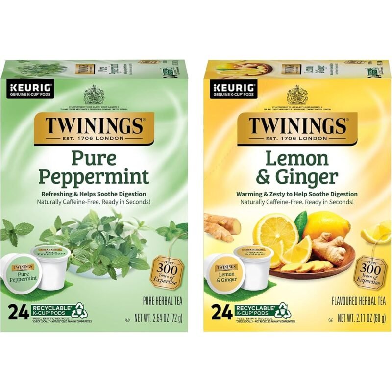 Twinings K-Cups de té de hierbas Menta y Limón Jengibre 48 unidades