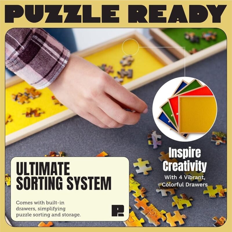 Puzzle Ready Tabla de Rompecabezas con Cajones y Cubierta 1000 Piezas - Imagen 3