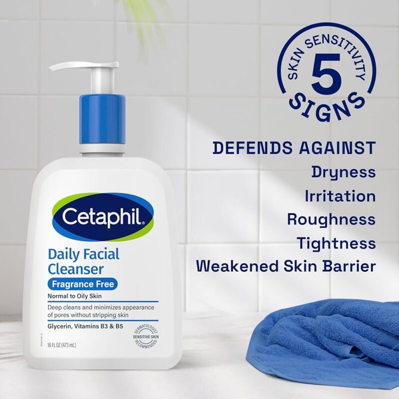 Cetaphil Limpiador Facial Diario Sin Fragancia para Piel Sensible 16 oz - Imagen 4