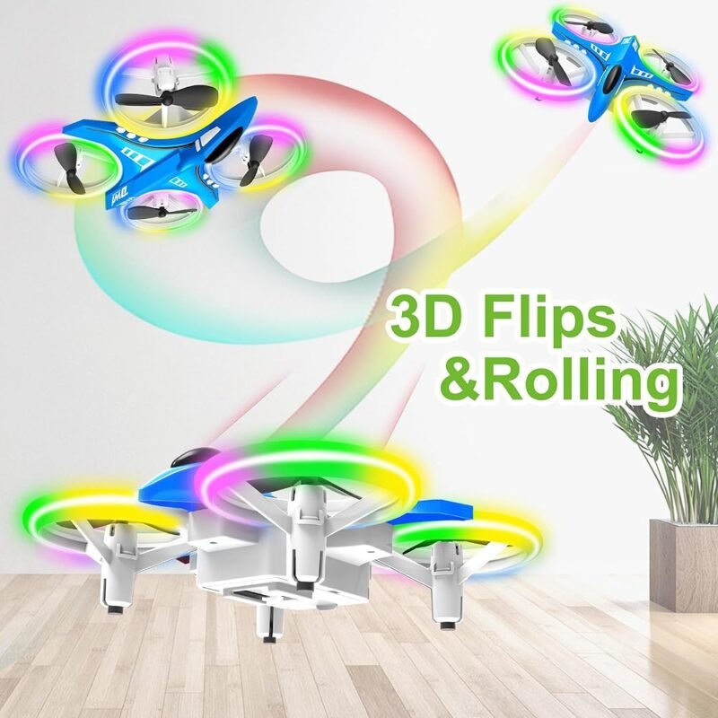 Dwi Dowellin Mini Dron 4.9 Pulgadas con Luces LED y Control Remoto - Imagen 5