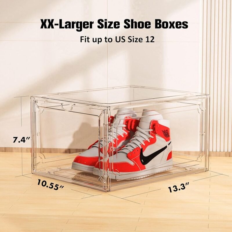 Kuject Cajas Grandes de Almacenamiento de Zapatos Apilables y Transparentes - Imagen 3