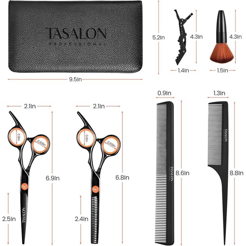 TASALON Kit de Tijeras de Corte de Cabello Todo en 1 Profesional - Imagen 4