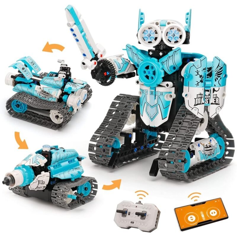 PREPOP Kit de construcción de robot de control remoto 3 en 1 para niños