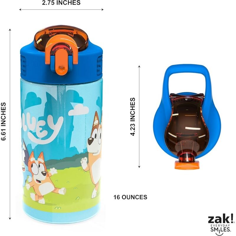 Zak Designs Bluey Kids Botellas de Agua Duraderas Paquete de 2 - Imagen 3