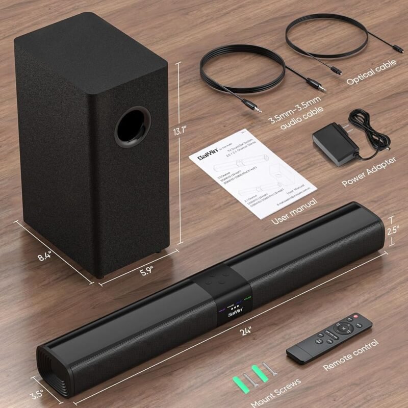 Saiyin Barra de Sonido para Smart TV con Subwoofer de 100W - Imagen 6