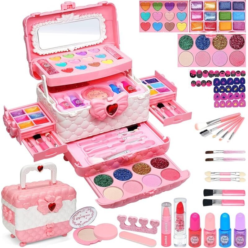 ROKKES Kit de Maquillaje para Niñas Juguetes Cosméticos Lavables