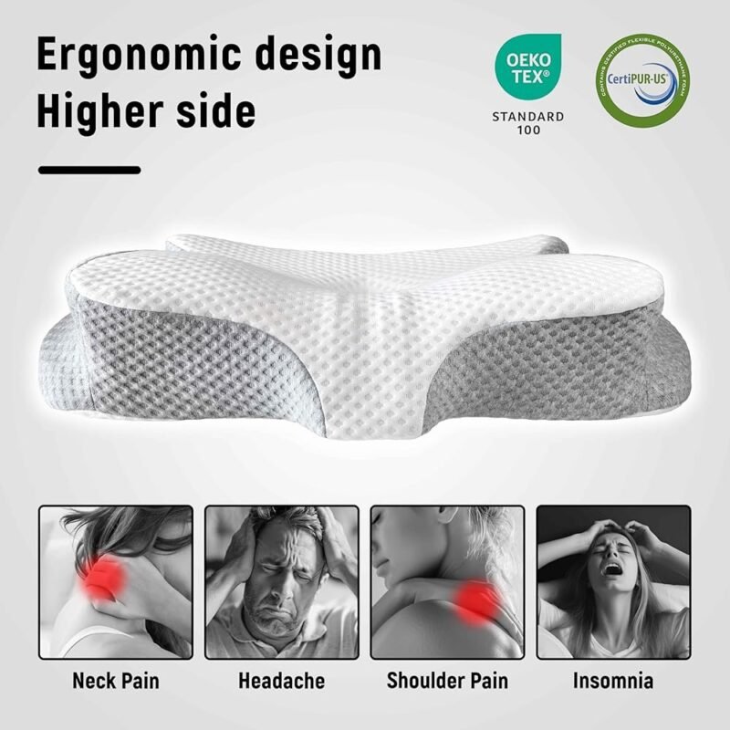 EcoKaleid Almohada Cervical Firme Ajustable para Aliviar el Dolor de Cuello - Imagen 5