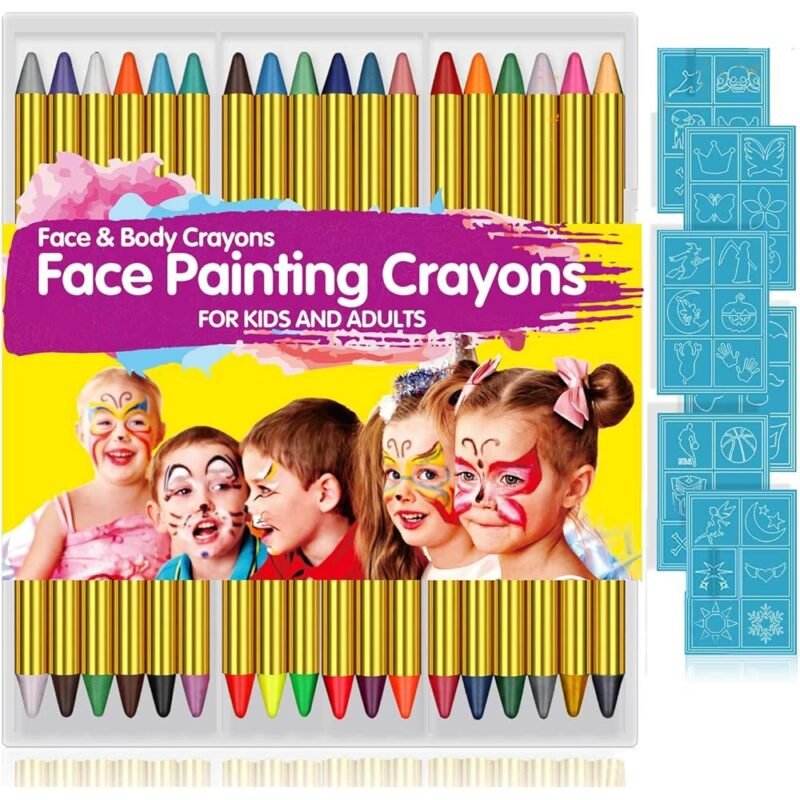 Crayones de Pintura Facial para Niños 36 Barras y 36 Plantillas