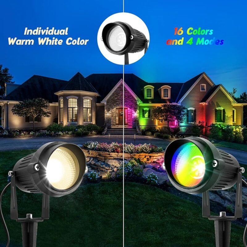 Junview Foco Halloween 120V LED RGB de 12W para Exteriores - Imagen 3