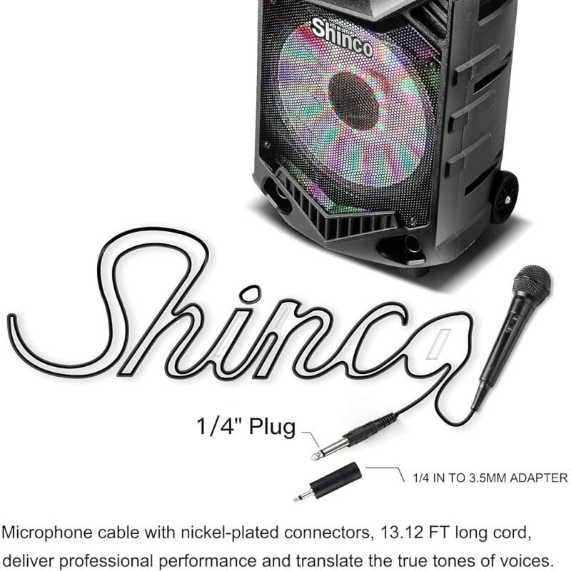 Shinco Micrófono de Mano Dinámico Cardioide con Cable de 13 Pies - Imagen 4